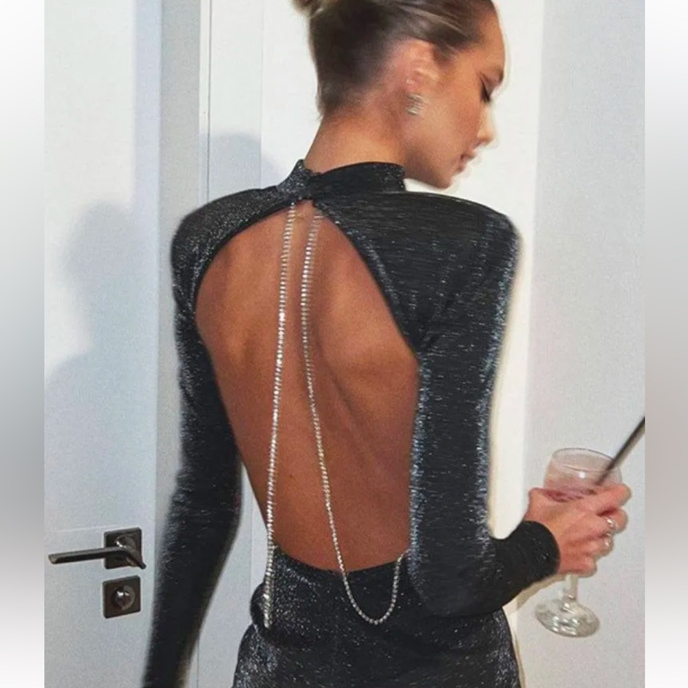 Camille Black Bodycon Dress 𝗯𝘆 𝗖𝗮𝘁𝗰𝗵𝗮𝗹𝗹 Sizs S ✨✨✨ - Picture 3 of 9